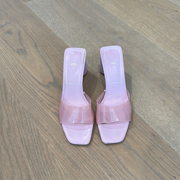 Zara Vinyl Pink Heels - Picture 1 of 3